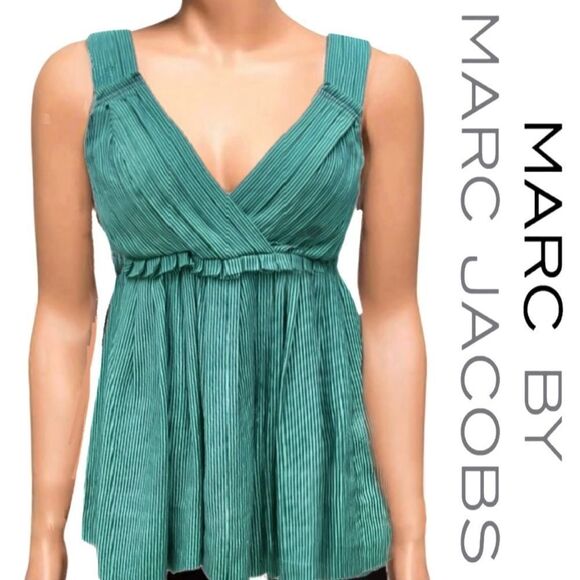 Marc by Marc Jacobs Contrast Pinstripe Sleeveless Blouse - Picture 1 of 9